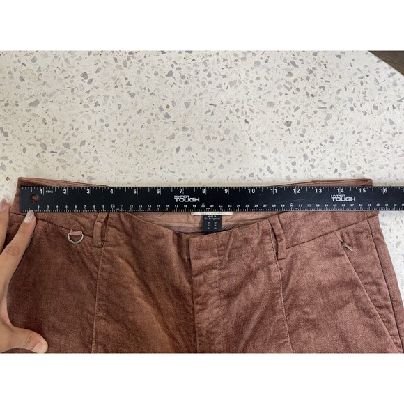 Anthropologie Womens 10 Pants Essential Slim Velvet Copper Brown Ankle Office - Picture 8 of 10